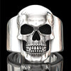 Wholesale Punk Style Alloy Gold Inlaid Geometric Skull Ghost Head Rings For Unisex
