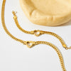 Wholesale Punk Style Cuban Chain Love Water Drops Bell Pattern Stainless Steel Necklace Bracelet Jewelry Set With Electroplating