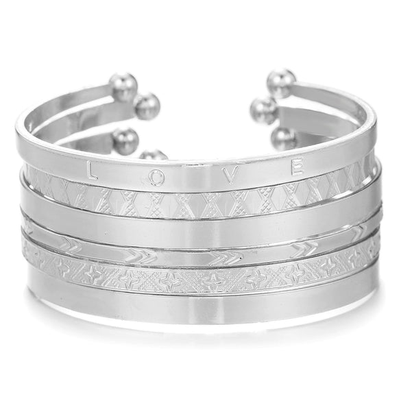 Wholesale Punk Style Exaggerated Hollow Geometric Iron Electroplated Unisex Bracelet