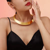 Wholesale Punk Style Exaggerated Open Stainless Steel Necklace With Geometric Design Electroplated