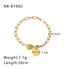 Wholesale Punk Style Exaggerated Thick Titanium Steel Handmade Chain Bracelet With 18K Real Gold Plated Geometric Pattern