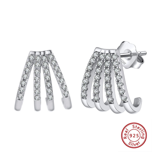 Wholesale Punk Style Geometric Earrings 925 Sterling Silver 14K Gold Plated