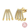 Wholesale Punk Style Geometric Earrings 925 Sterling Silver 14K Gold Plated