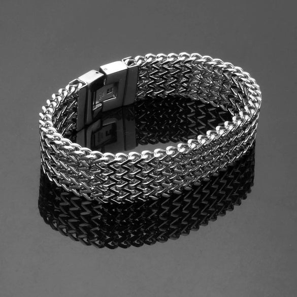 Wholesale Punk Style Geometric Titanium Steel Welding Polishing Bracelet For Men And Unisex