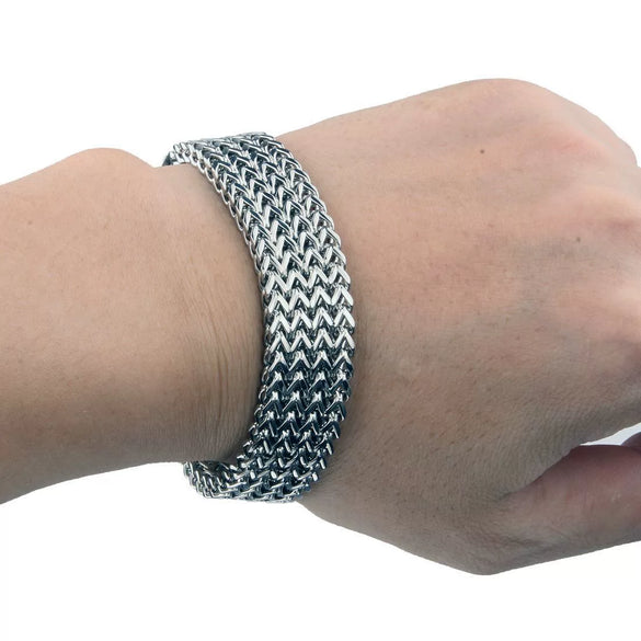 Wholesale Punk Style Geometric Titanium Steel Welding Polishing Bracelet For Men And Unisex