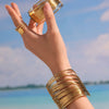 Wholesale Punk Style Multi Layer Hollow Open Arm Ring Bracelet 316L Stainless Steel Electroplated