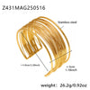 Wholesale Punk Style Multi Layer Hollow Open Arm Ring Bracelet 316L Stainless Steel Electroplated