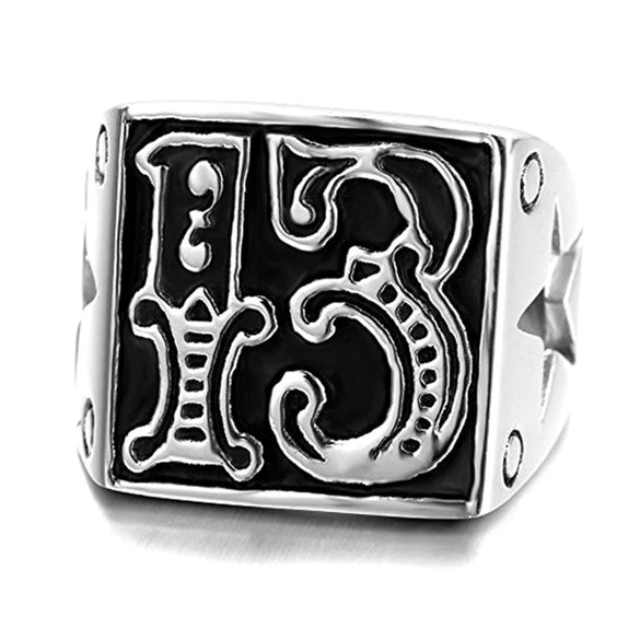 Wholesale Punk Style Stainless Steel Ring With Letters Numbers Text And Polish For Men And Women