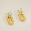 Wholesale Punk Style Stainless Steel Square Geometric Electroplated Earrings For Women