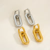 Wholesale Punk Style Stainless Steel Square Geometric Electroplated Earrings For Women