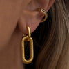 Wholesale Punk Style Stainless Steel Square Geometric Electroplated Earrings For Women