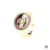 Wholesale Punk Style Unisex Copper Plated Devil's Eye Ring With Resin Eyes And Geometric Design Electroplated Plastic Resin Material