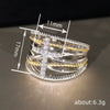 Wholesale Punk Style Women's Copper Ring With Geometric Design And Zirconia