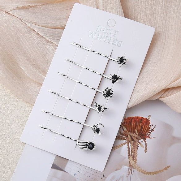 Wholesale Punk Zinc Alloy Electroplated Oneword Clip With Fivepointed Star Sunflower Starfish Leaf Design For Women