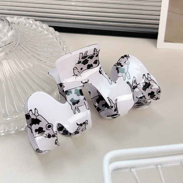 Wholesale Pvc Cartoon Animal Style Square Semiround Hollow Baking Paint Hair Gripper Clip Jewelry