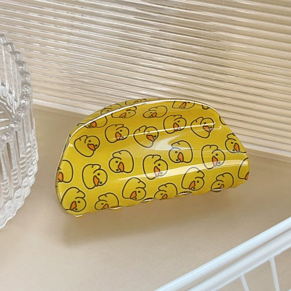 Wholesale Pvc Handmade Cartoon Animal Style Yellow Duck Hair Grab Clips For Women