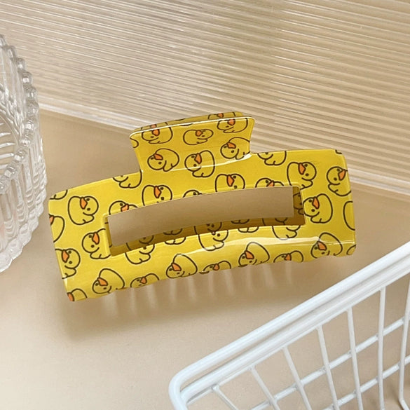 Wholesale Pvc Handmade Cartoon Animal Style Yellow Duck Hair Grab Clips For Women
