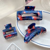 Wholesale Pvc Handmade Simple Geometric Semiround Square Hair Grab Clips For Women