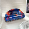 Wholesale Pvc Handmade Simple Geometric Semiround Square Hair Grab Clips For Women