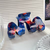 Wholesale Pvc Handmade Simple Geometric Semiround Square Hair Grab Clips For Women