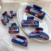 Wholesale Pvc Handmade Simple Geometric Semiround Square Hair Grab Clips For Women