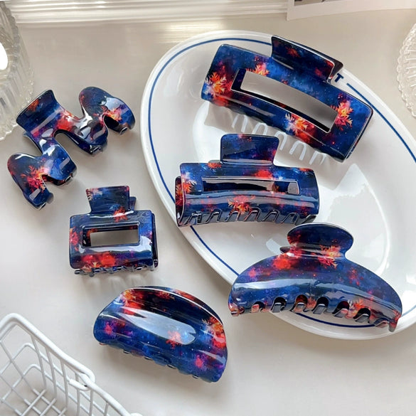 Wholesale Pvc Handmade Simple Geometric Semiround Square Hair Grab Clips For Women