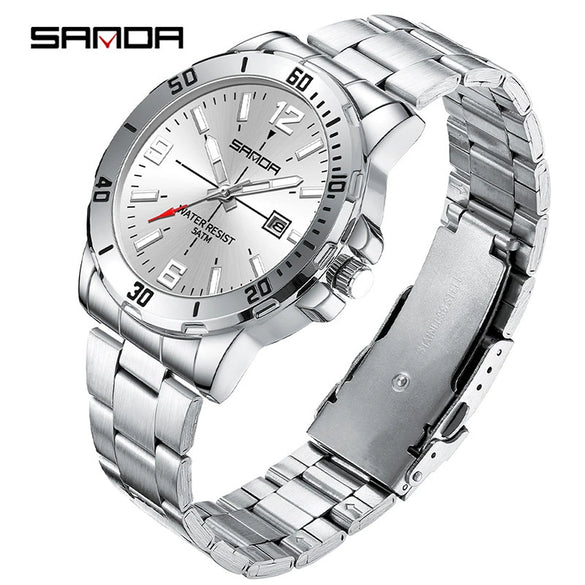Wholesale Quartz Watch Alloy Alloy And Stainless Steel Material Round Shape Fashionable Men's Business Watch