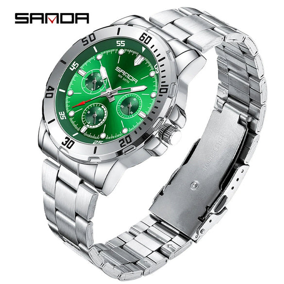 Wholesale Quartz Watch Alloy Alloy And Stainless Steel Material Round Shape Fashionable Men's Business Watch