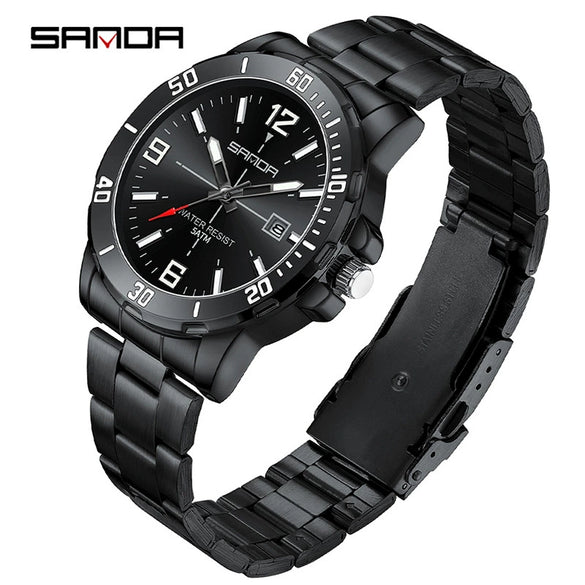 Wholesale Quartz Watch Alloy Alloy And Stainless Steel Material Round Shape Fashionable Men's Business Watch