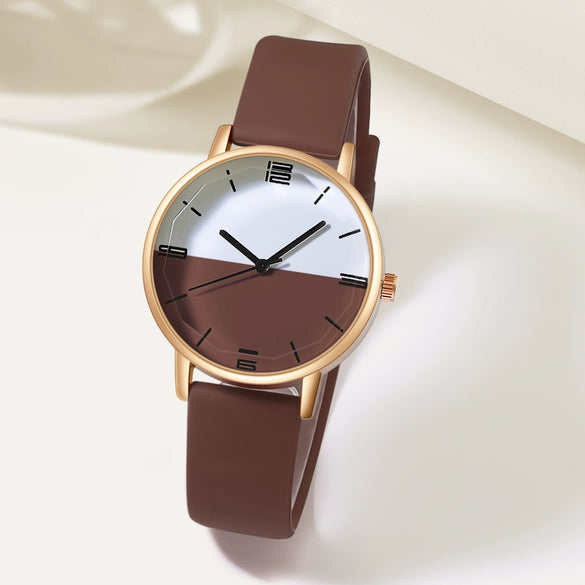 Wholesale Quartz Watch Alloy Case Silicone Strap Round Dial Leisure Style
