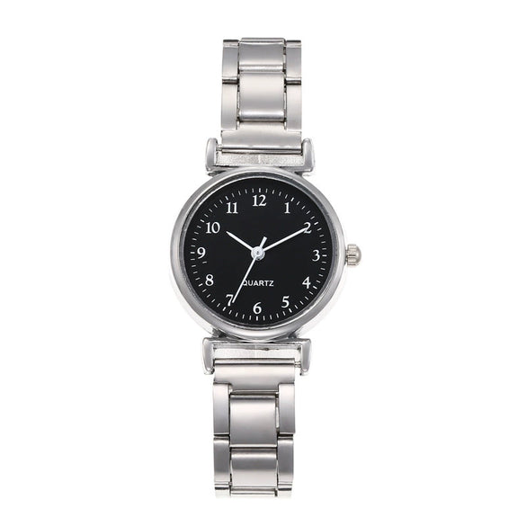 Wholesale Quartz Watch Alloy Case Stainless Steel Buckle Steel Strip Strap Round Dial Fresh Retro Style