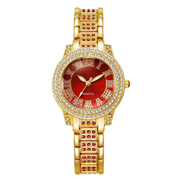Wholesale Quartz Watch Alloy Diamondencrusted Round Fashionable Universal