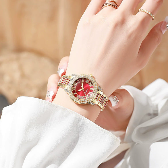 Wholesale Quartz Watch Alloy Diamondencrusted Round Fashionable Universal
