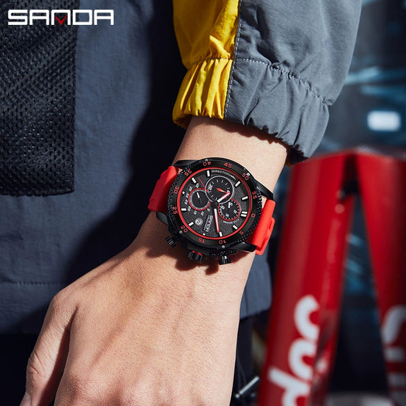 Wholesale Quartz Watch For Men Zinc Alloy Case Silicone Strap Round Dial Waterproof Fluorescent Business Style