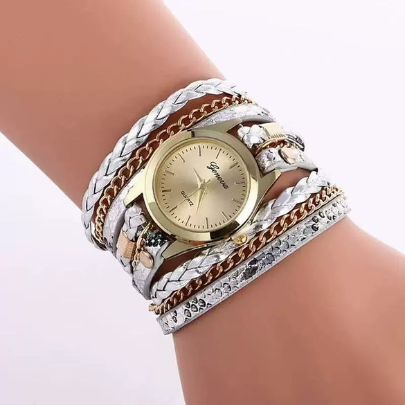 Wholesale Quartz Watch With Imitation Ceramic Alloy Case Imitation Leather Band Round Dial Roman Numeral Scale Suitable For Men