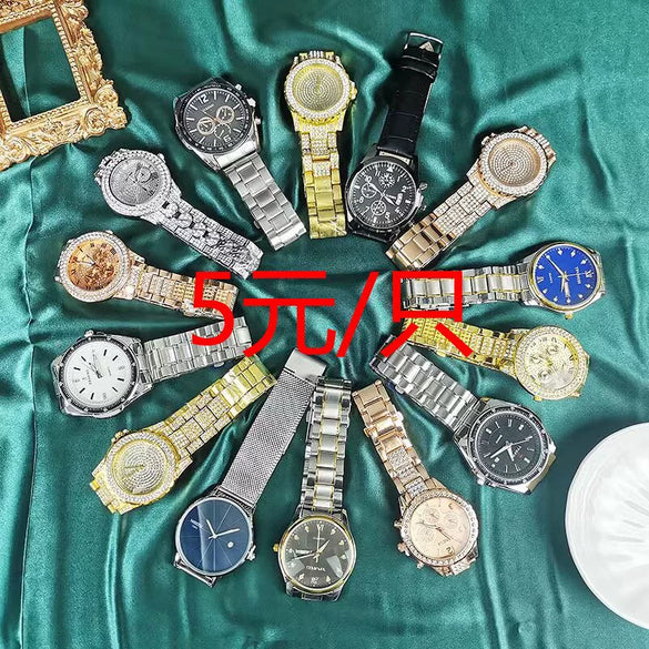 Wholesale Quartz Watches Zinc Alloy Case Imitation Leather Strap Stainless Steel Buckle Round Dial Leisure Style For Men