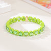 Wholesale Rainbow Enamel Alloy Love Heart Shaped Elastic Bracelet With Diamond Treatment