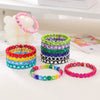 Wholesale Rainbow Enamel Alloy Love Heart Shaped Elastic Bracelet With Diamond Treatment