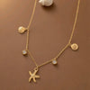 Wholesale Real Gold Electroplated Animal Zodiac Pattern Titanium Steel O Word Chain Necklace For Women
