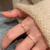 Wholesale Real Gold Electroplated Copper Geometric Zircon Nail Opening Ring For Women
