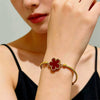 Wholesale Real Gold Electroplated Flower Titanium Steel Bracelet For Women And Unisex Light Luxury Fashion Accessory