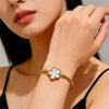 Wholesale Real Gold Electroplated Flower Titanium Steel Bracelet For Women And Unisex Light Luxury Fashion Accessory