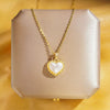 Wholesale Real Gold Electroplated Geometric Pattern Titanium Steel And Copper Necklace With Zircon And Pearl For Women Elegant Light Luxury Jewelry