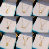 Wholesale Real Gold Electroplated Geometric Pattern Titanium Steel And Copper Necklace With Zircon And Pearl For Women Elegant Light Luxury Jewelry