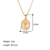 Wholesale Real Gold Electroplated Geometric Pattern Titanium Steel And Copper Necklace With Zircon And Pearl For Women Elegant Light Luxury Jewelry