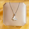 Wholesale Real Gold Electroplated Geometric Pattern Titanium Steel And Copper Necklace With Zircon And Pearl For Women Elegant Light Luxury Jewelry