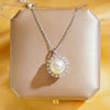 Wholesale Real Gold Electroplated Geometric Pattern Titanium Steel And Copper Necklace With Zircon And Pearl For Women Elegant Light Luxury Jewelry