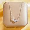 Wholesale Real Gold Electroplated Geometric Pattern Titanium Steel And Copper Necklace With Zircon And Pearl For Women Elegant Light Luxury Jewelry