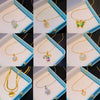 Wholesale Real Gold Electroplated Geometric Pattern Titanium Steel And Copper Necklace With Zircon And Pearl For Women Elegant Light Luxury Jewelry