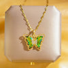Wholesale Real Gold Electroplated Geometric Pattern Titanium Steel And Copper Necklace With Zircon And Pearl For Women Elegant Light Luxury Jewelry